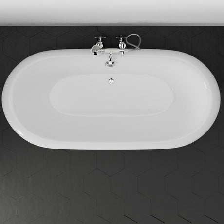 67" Cypress Cast Iron Double-Ended Roll-Top Tub with Pedestal