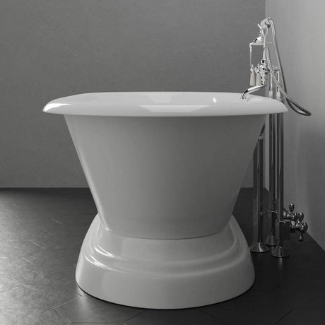 67" Cypress Cast Iron Double-Ended Roll-Top Tub with Pedestal