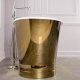 67" Ethel Cast Iron Stainless Steel Skirted Bateau Tub