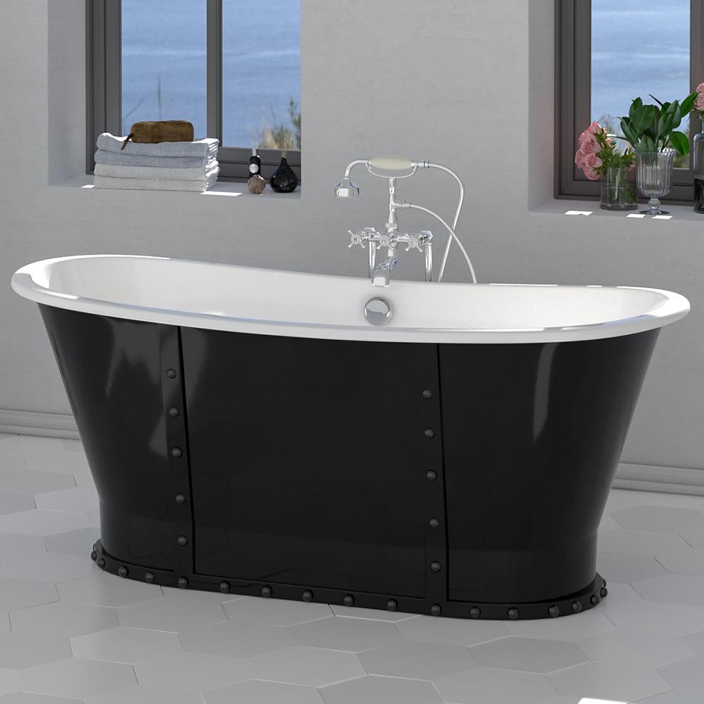 67" Montrose Cast Iron Skirted Bateau Tub