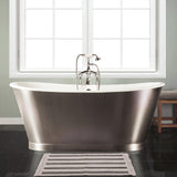 67" Oretta Cast Iron Stainless Steel Skirted Bateau Tub