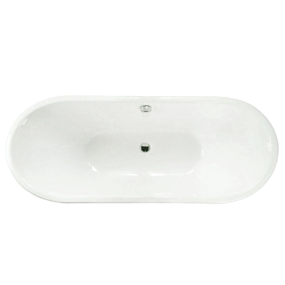 67" Oretta Cast Iron Stainless Steel Skirted Bateau Tub
