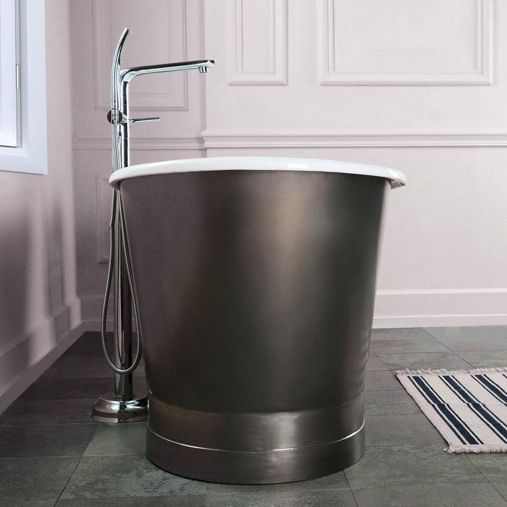67" Prater Cast Iron Stainless Steel Skirted Bateau Tub