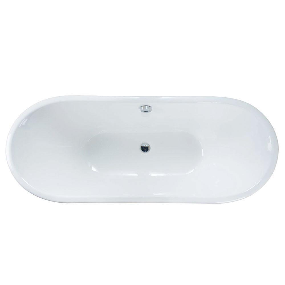 67" Prater Cast Iron Stainless Steel Skirted Bateau Tub