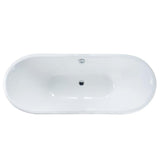 67" Prater Cast Iron Stainless Steel Skirted Bateau Tub