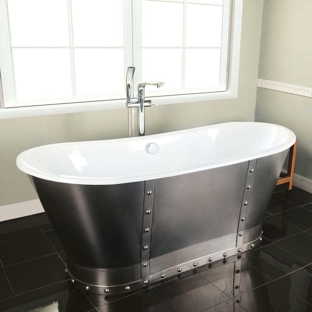 67" Ragley Cast Iron Stainless Steel Skirted Bateau Tub