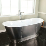 67" Ragley Cast Iron Stainless Steel Skirted Bateau Tub