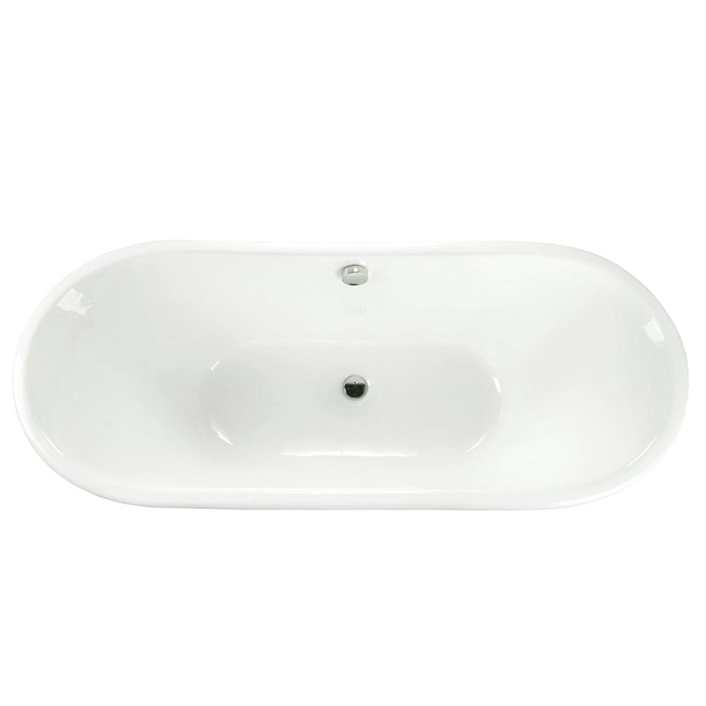 67" Reeves Cast Iron Stainless Steel Skirted Bateau Tub