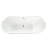 67" Reeves Cast Iron Stainless Steel Skirted Bateau Tub
