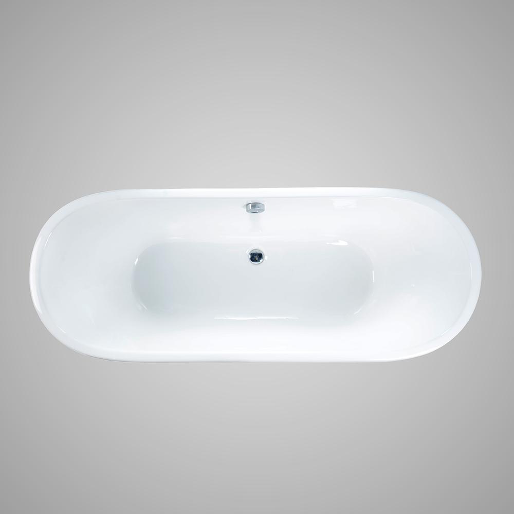 67" Tomball Cast Iron Skirted Bateau Tub