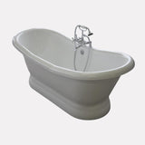 68" Empress Acrylic Double-Slipper Tub with Pedestal