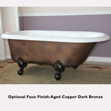 68" Empress Acrylic Double-Slipper Tub with Pedestal