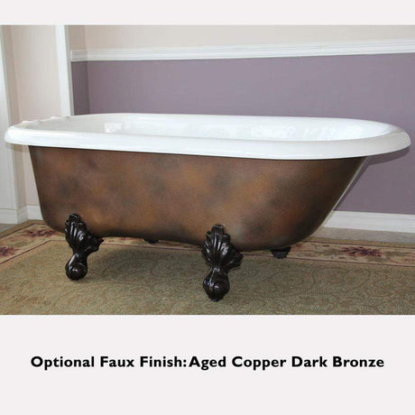 68" Empress Acrylic Double-Slipper Tub with Pedestal