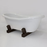68" Farmstead Acrylic Double-Slipper Clawfoot Tub - Dark Wood Base