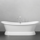 71" Cassidy Cast Iron Double-Slipper Pedestal Tub