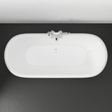 71" Cassidy Cast Iron Double-Slipper Pedestal Tub