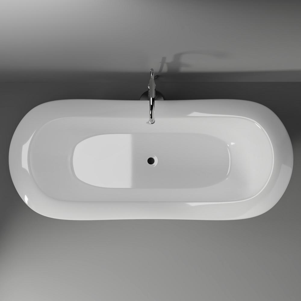 71" Wharton Cast Iron Double-Slipper Tub with Pedestal