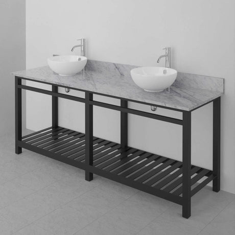 72" Bidley Steel Double Console with Towel Bar for Vessel Sinks