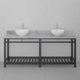 72" Bidley Steel Double Console with Towel Bar for Vessel Sinks