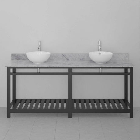 72" Bidley Steel Double Console with Towel Bar for Vessel Sinks