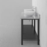 72" Bidley Steel Double Console with Towel Bar for Vessel Sinks