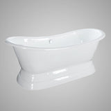 72" Conroe Cast Iron Double-Slipper Tub with Pedestal