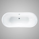 72" Conroe Cast Iron Double-Slipper Tub with Pedestal