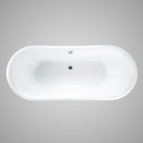 72" Conroe Cast Iron Double-Slipper Tub with Pedestal