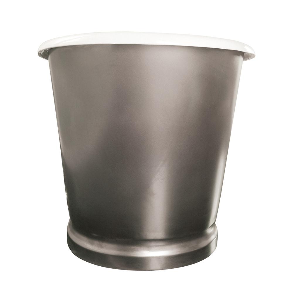72" Glenmora Cast Iron Stainless Steel Skirted Bateau Tub