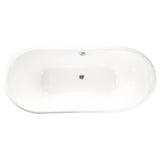 72" Glenmora Cast Iron Stainless Steel Skirted Bateau Tub