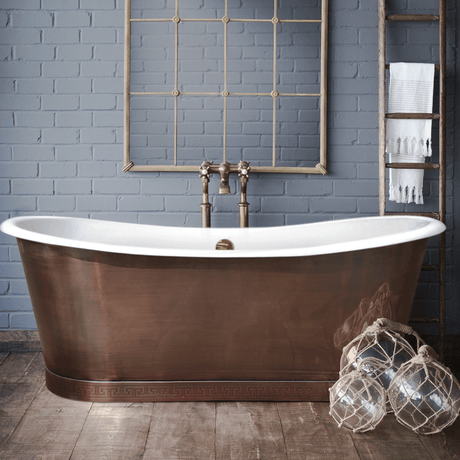 72" Hartman Cast Iron Steel Skirted Bateau Tub