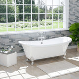 72" Manvel Cast Iron Double-Slipper Clawfoot Tub