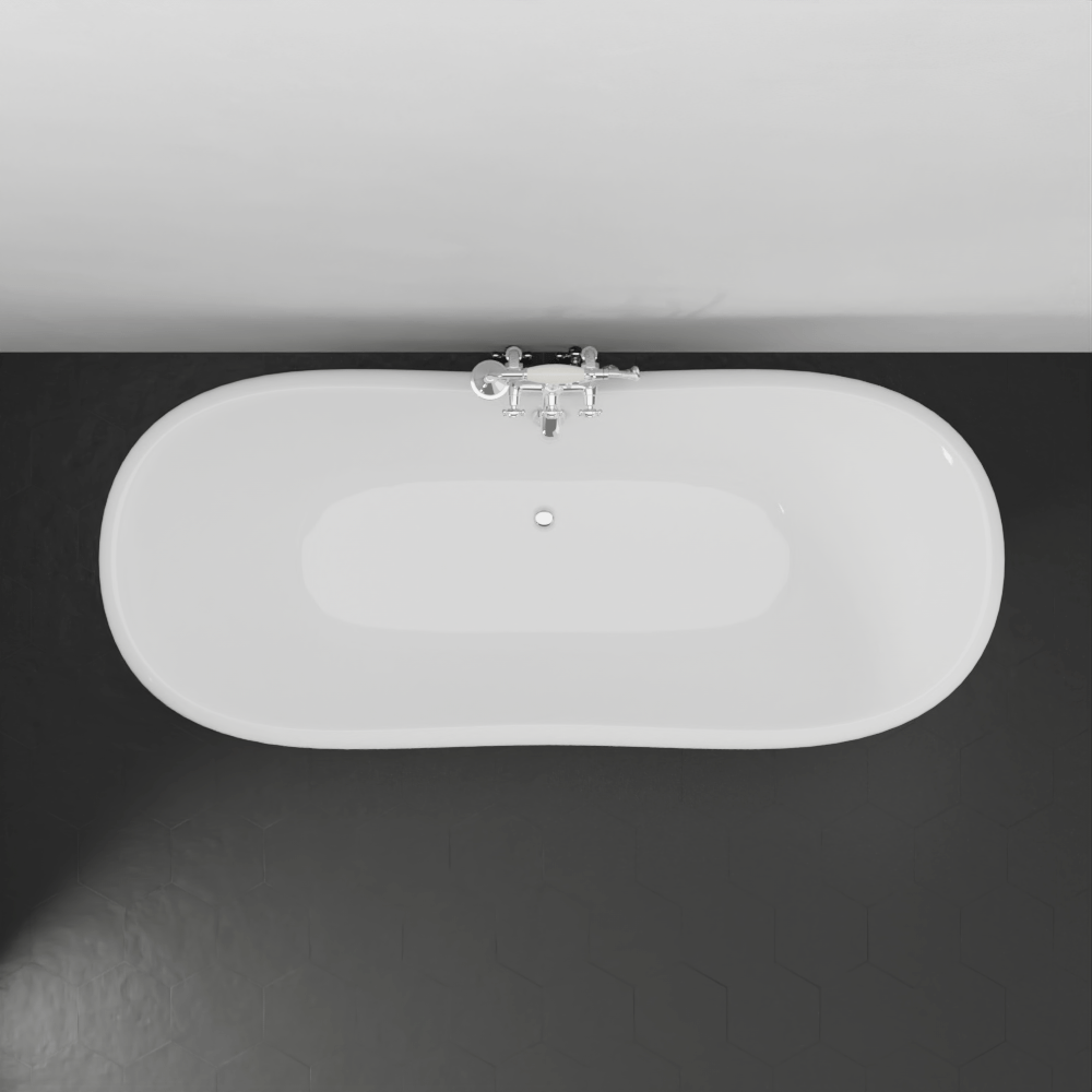 72" Manvel Cast Iron Double-Slipper Clawfoot Tub