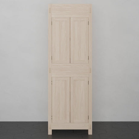 72" Mission Unfinished Red Oak Wall-Mount Linen Cabinet