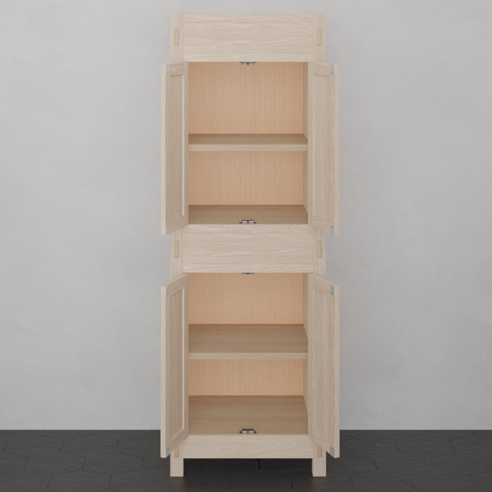 72" Mission Unfinished Red Oak Wall-Mount Linen Cabinet