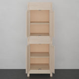 72" Mission Unfinished Red Oak Wall-Mount Linen Cabinet