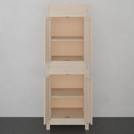 72" Mission Unfinished Red Oak Wall-Mount Linen Cabinet