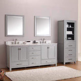 72" Noxon Double Vanity for Rectangular Undermount Sinks - Chilled Gray