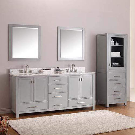 72" Noxon Double Vanity for Rectangular Undermount Sinks - Chilled Gray