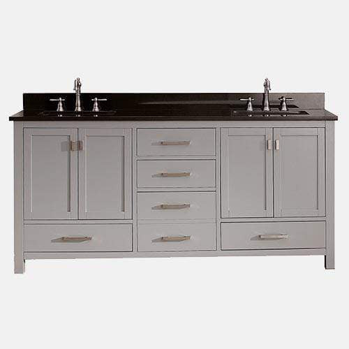 72" Noxon Double Vanity for Rectangular Undermount Sinks - Chilled Gray