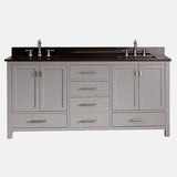 72" Noxon Double Vanity for Rectangular Undermount Sinks - Chilled Gray