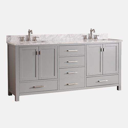 72" Noxon Double Vanity for Rectangular Undermount Sinks - Chilled Gray