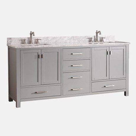 72" Noxon Double Vanity for Rectangular Undermount Sinks - Chilled Gray