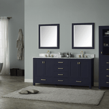 72" Romani Vanity Cabinet for Rectangular Undermount Sink - Navy Blue