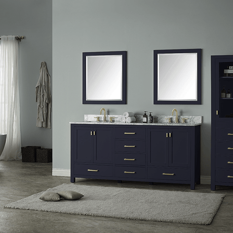 72" Romani Vanity Cabinet for Rectangular Undermount Sink - Navy Blue