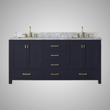 72" Romani Vanity Cabinet for Rectangular Undermount Sink - Navy Blue