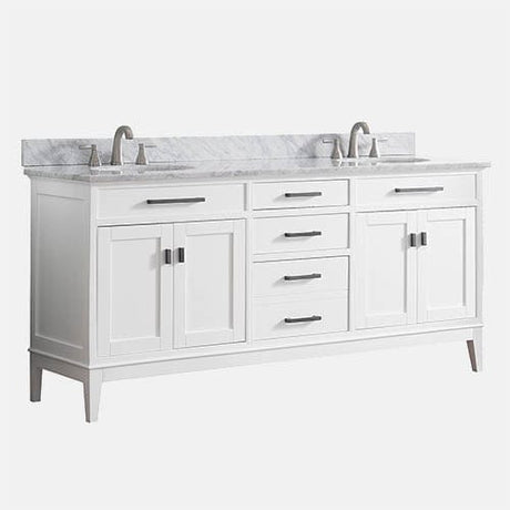 72" Sheridan Double Vanity for Oval Undermount Sinks