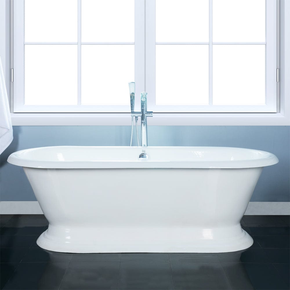 72" Walerford Cast Iron Double-Ended Roll-Top Tub with Pedestal