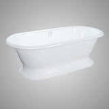 72" Walerford Cast Iron Double-Ended Roll-Top Tub with Pedestal