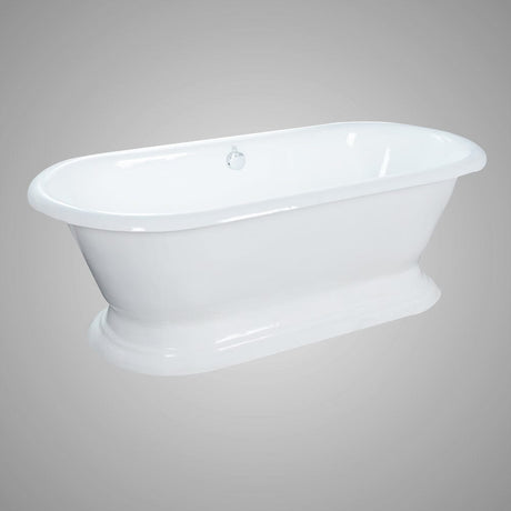 72" Walerford Cast Iron Double-Ended Roll-Top Tub with Pedestal